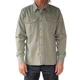 Freenote Utility Shirt Olive on model