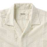 Close up of collar and top button
