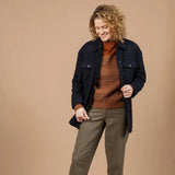 Jacket open on model
