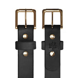 Black Standard Camp Belt with Antique Brass Hardware