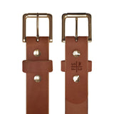 Brown Standard Camp Belt with Antique Brass Hardware