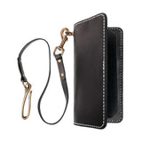 Handmade Leather Trucker Wallet in Black