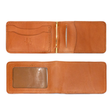 tan leather cash clip wallet