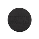 Round Black Leather Coaster