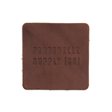 Square Brown Leather Coaster